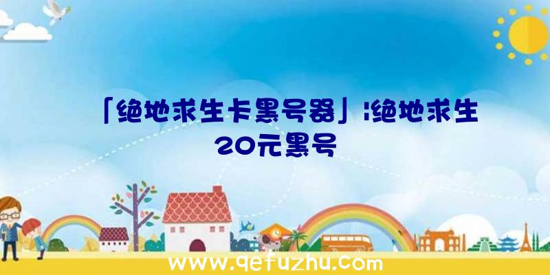 「绝地求生卡黑号器」|绝地求生20元黑号